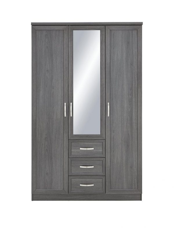 buy camberley 3 door 3 drawer mirrored wardrobe 5f1f9fd891620