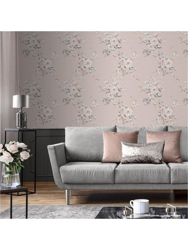buy canterbury floral wallpaper pink 5f1a7ad6ee4d8