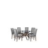buy chelsea 140 cm round glass dining table 6 madrid chairs 5f1a686e98b32