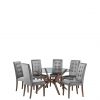 buy chelsea 140 cm round glass dining table 6 madrid chairs 5f1a6872ce76c