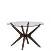buy chelsea 140 cm round glass dining table 6 madrid chairs 5f1a68777eee3