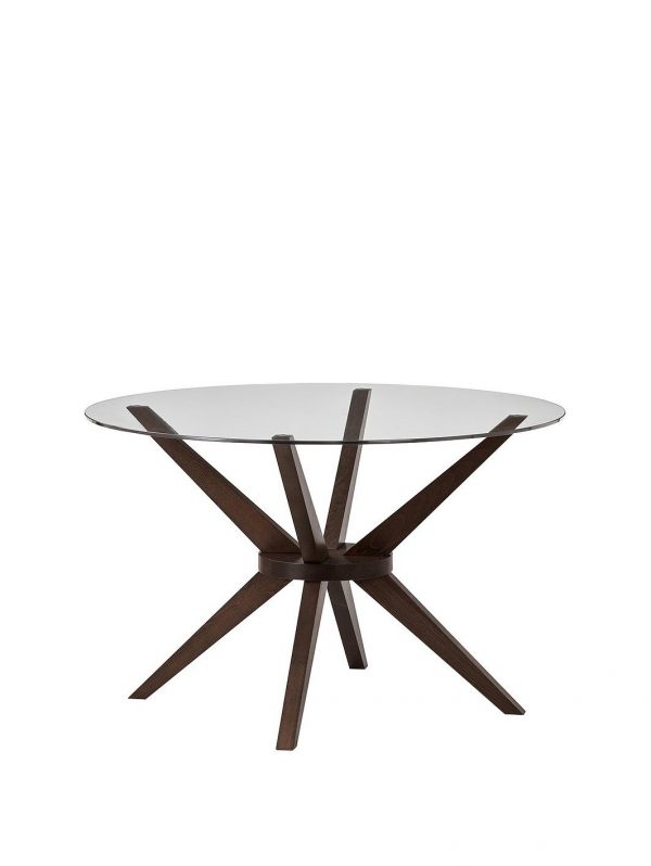buy chelsea 140 cm round glass dining table 6 madrid chairs 5f1a68777eee3