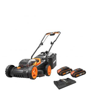 buy cordless 34cm dual battery lawn mower wg779e 2 5f1a7562419a1