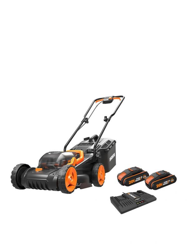buy cordless 34cm dual battery lawn mower wg779e 2 5f1a7562419a1