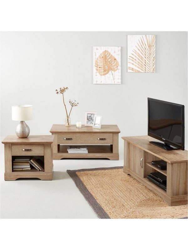 buy cornwall 3 piece package tv unit coffee table and lamp table oak effect 5f17c3d185a3f