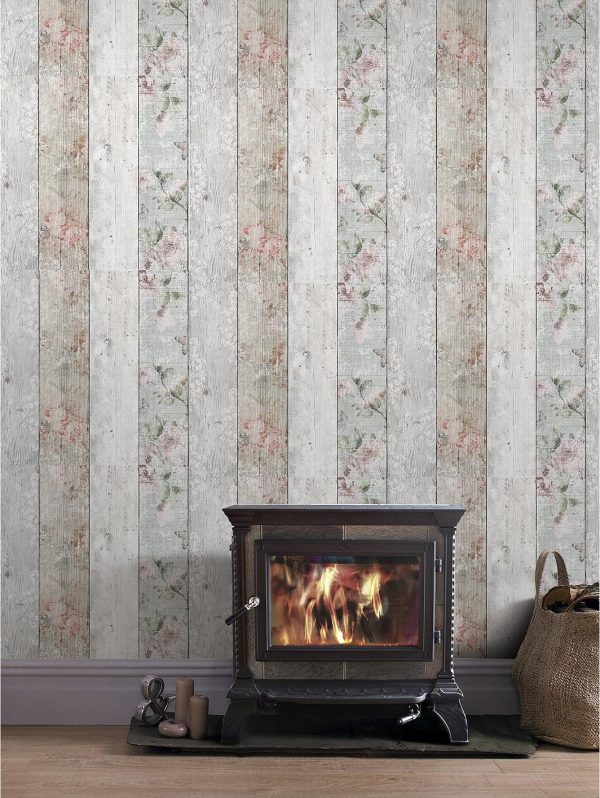 buy distressed wood floral wallpaper 5f1a7a7f122c7