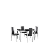 buy glide glass and chrome 120 150 cm extending dining table 4 atlantic chairs black 5f1d3c3f1513f