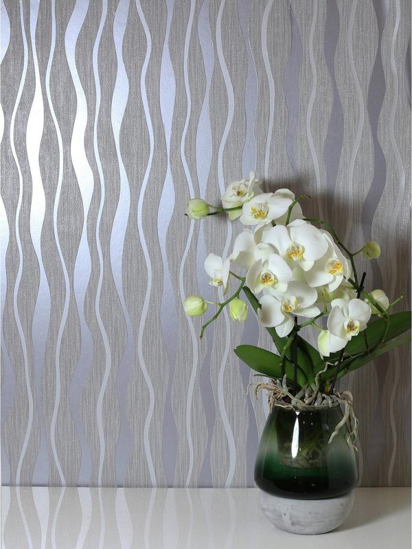buy grey metallic wave wallpaper 5f17d7efa898c