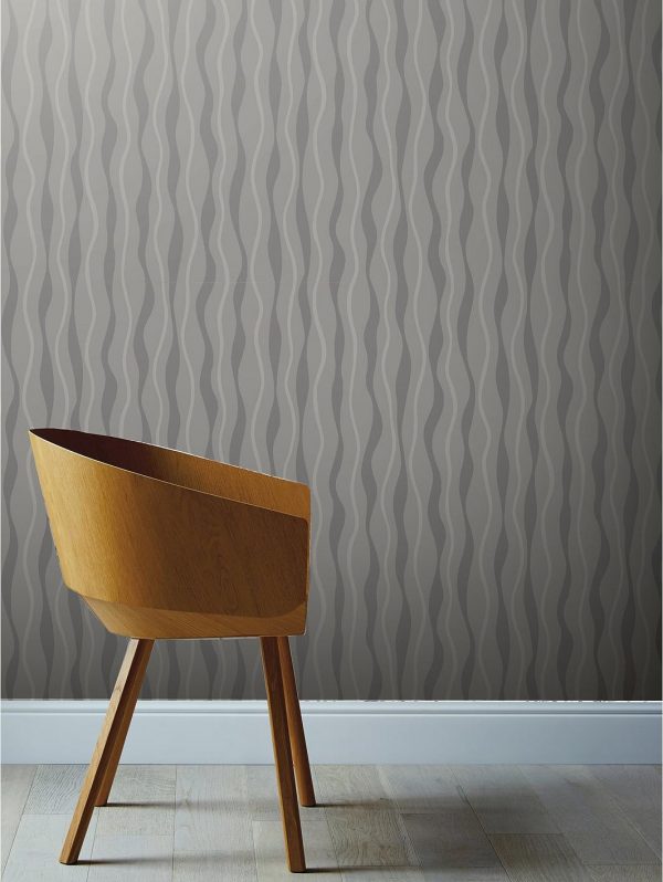 buy grey metallic wave wallpaper 5f17d7f05b1d4