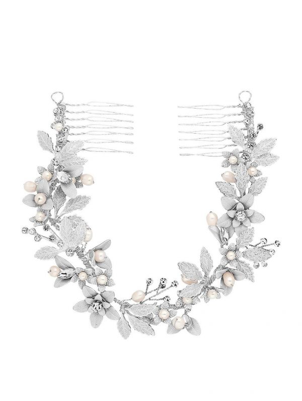 buy jon richard clara brushed leaves fresh water pearl and crystal double comb hair piece 5f15c9a493ba3
