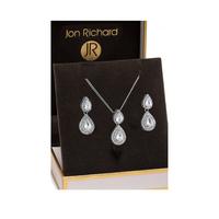 buy jon richard double pear drop pendant and earring set 5f1869b04e9bd