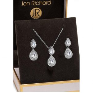 buy jon richard double pear drop pendant and earring set 5f1869b3c3cd9