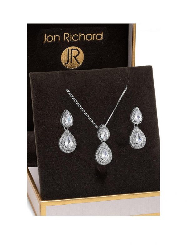 buy jon richard double pear drop pendant and earring set 5f1869b3c3cd9