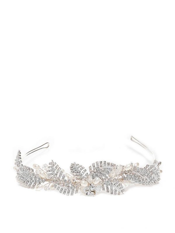 buy jon richard leah crystal pave leaf and pearl tiara 5f186ca390ffc