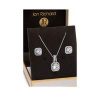 buy jon richard silver plated crystal square halo pendant and earrings set 5f17178807d0b