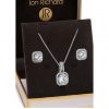 buy jon richard silver plated crystal square halo pendant and earrings set 5f17178ae00a1
