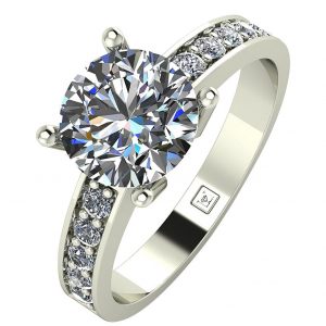 buy lady lynsey 9ct gold 2 25ct total round brilliant moissanite solitaire ring with stone set shoulders 5f198ef2e09df