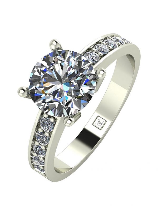 buy lady lynsey 9ct gold 2 25ct total round brilliant moissanite solitaire ring with stone set shoulders 5f198ef2e09df