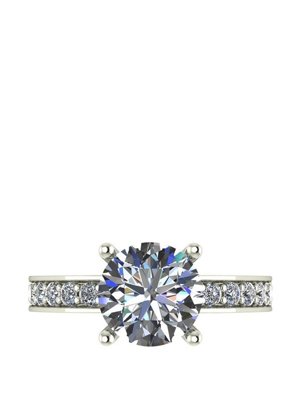 buy lady lynsey 9ct gold 2 25ct total round brilliant moissanite solitaire ring with stone set shoulders 5f198ef41c398
