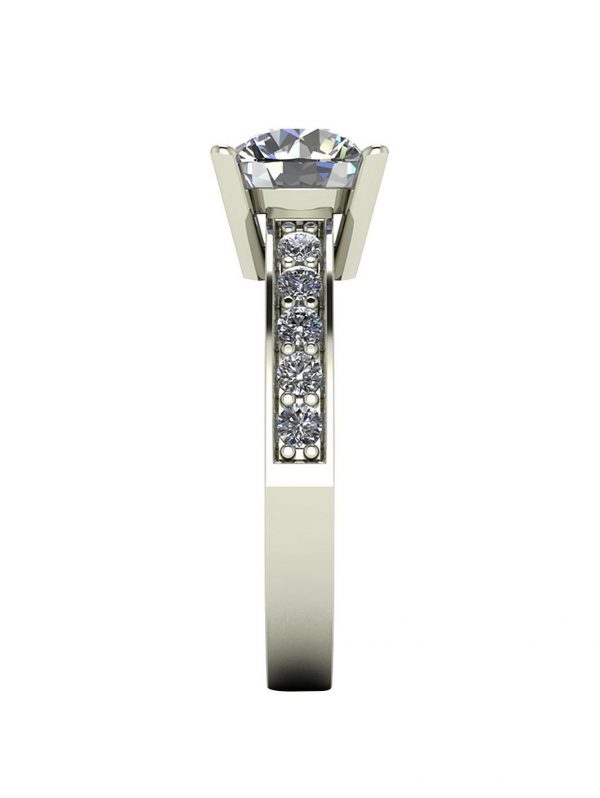 buy lady lynsey 9ct gold 2 25ct total round brilliant moissanite solitaire ring with stone set shoulders 5f198ef5cd835