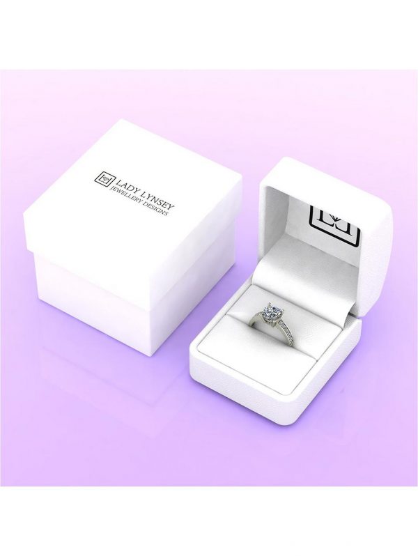 buy lady lynsey 9ct gold 2 25ct total round brilliant moissanite solitaire ring with stone set shoulders 5f198ef84b8ef