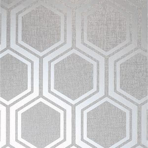 buy luxe hexagon silver wallpaper 5f1a7af940efc