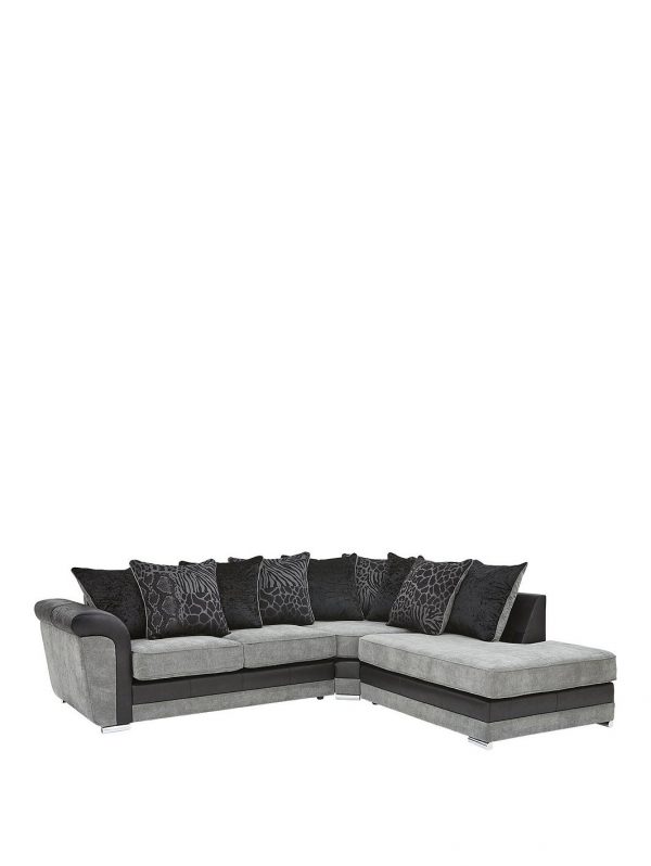 buy manhattan fabric and faux snakeskin right hand single arm scatter back corner chaise sofa 5f1a6837381f6
