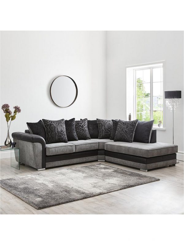 buy manhattan fabric and faux snakeskin right hand single arm scatter back corner chaise sofa 5f1a68389796b