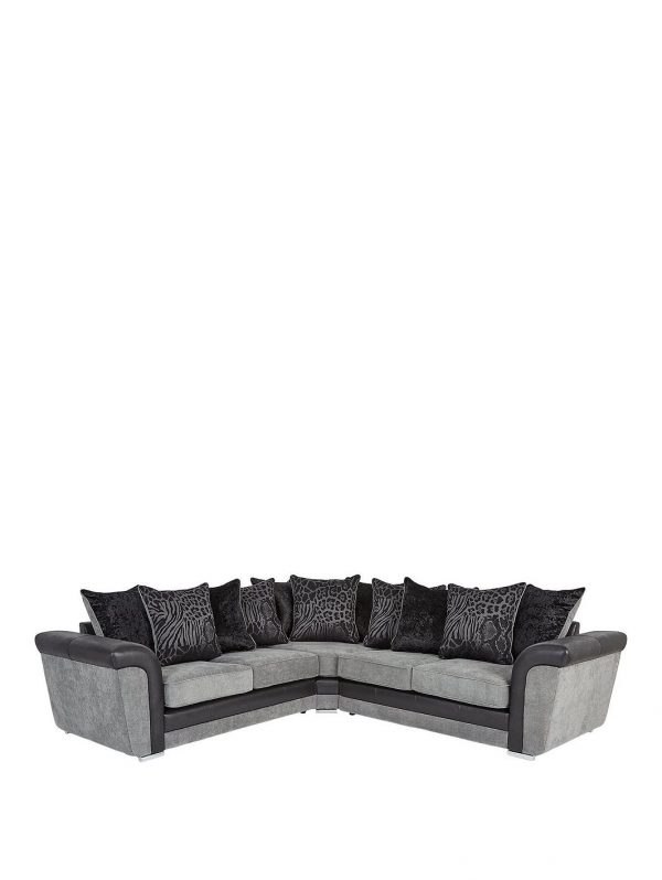 buy manhattan fabric and faux snakeskin scatter back corner group sofa 5f1a686e408eb