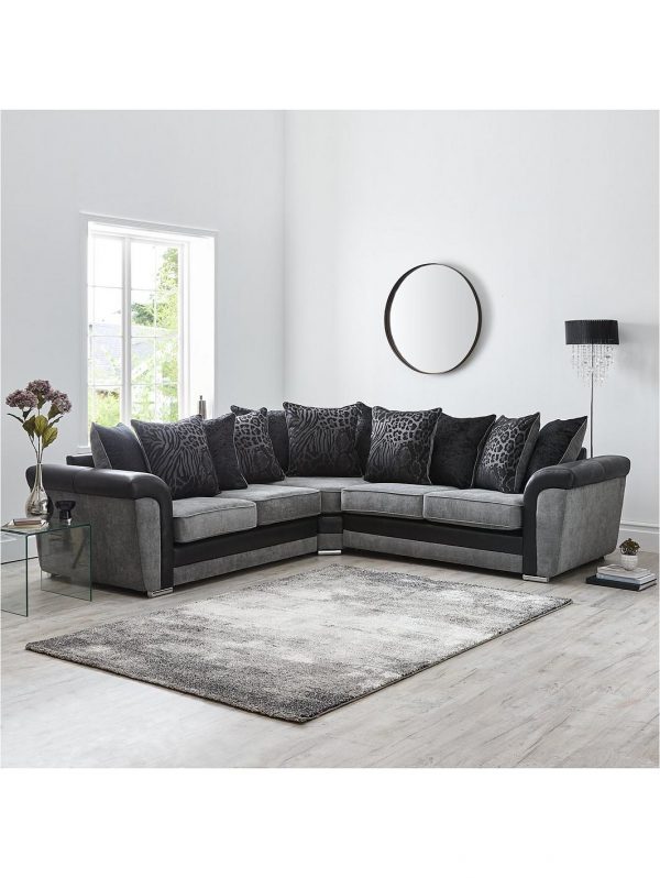 buy manhattan fabric and faux snakeskin scatter back corner group sofa 5f1a686fb8fec