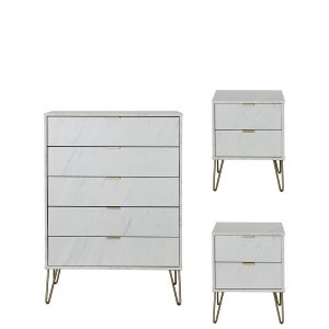 buy marbella ready assembled 3 piece package 5 drawer chest and 2 bedside chests 5f17bc419a60c