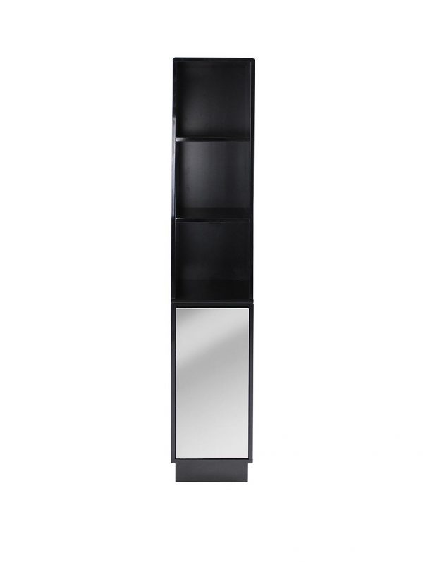 buy memphis mirrored black high gloss tallboy bathroom storage unit 5f1a68d48ac8c
