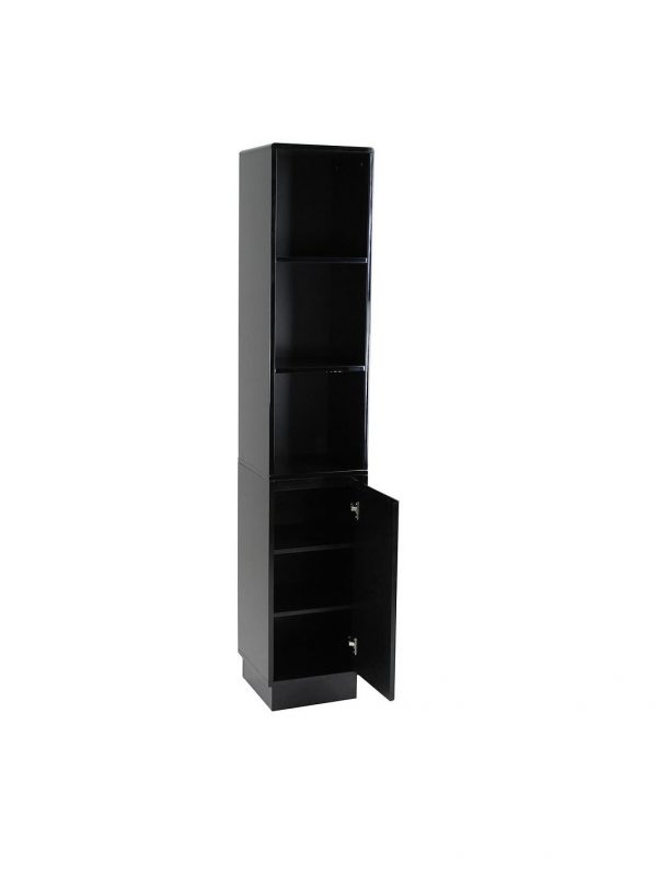 buy memphis mirrored black high gloss tallboy bathroom storage unit 5f1a68dc6f81e