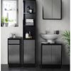 buy memphis mirrored black high gloss tallboy bathroom storage unit 5f1a68decd749