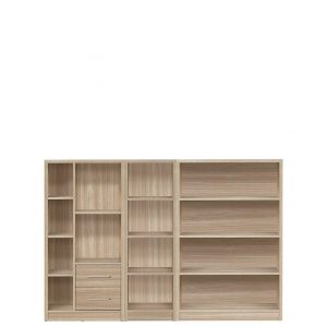 buy metro 3 piece storage bookcase package oak effect 5f17c39fbe12d