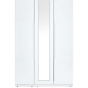 buy monaco part assembled high gloss 3 door mirrored wardrobe 5f1a5a812efb1
