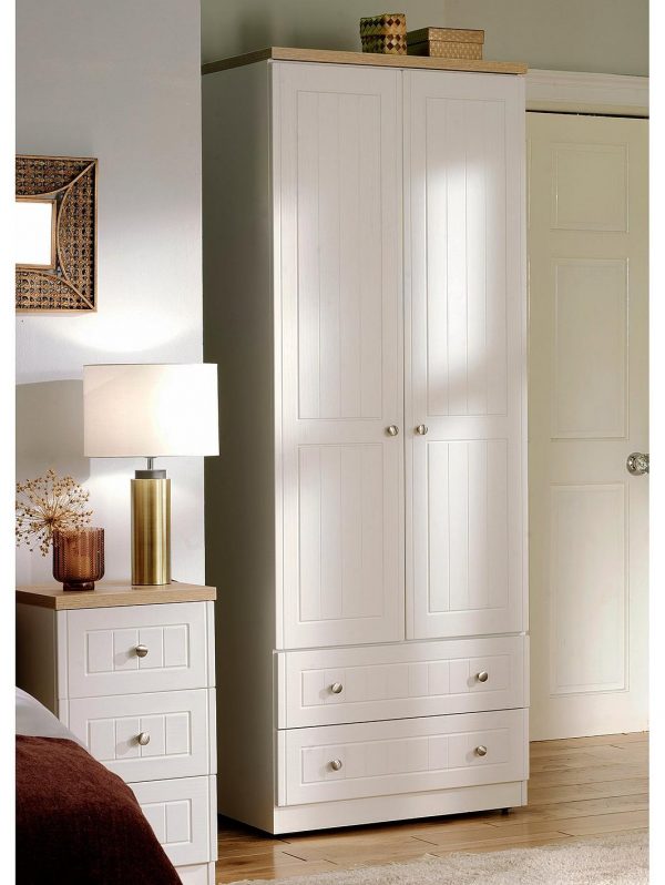 buy naples ready assembled 2 drawer 2 door wardrobe 5f1a5b0dd3434