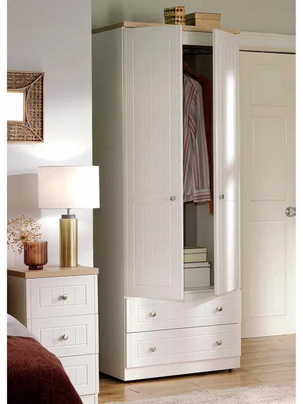 buy naples ready assembled 2 drawer 2 door wardrobe 5f1a5b0f4fc82