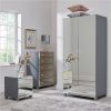 buy new bellagio mirrored 3 door 3 drawer wardrobe white mirrors grey mirrors 5f1908947ba80