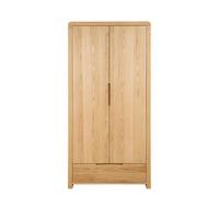 buy newman curve 2 door 1 drawer solid oak oak veneer wardrobe 5f17b6963a5da