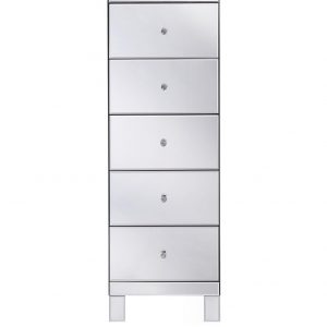 buy parisian ready assembled mirrored tall 5 drawer chest 5f190b1bb6358