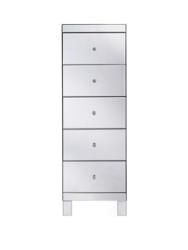 buy parisian ready assembled mirrored tall 5 drawer chest 5f190b1bb6358