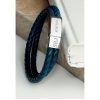 buy personalised mens dual leather woven bracelet in teal 5f159b73f3de9