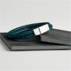 buy personalised mens dual leather woven bracelet in teal 5f159b7b62711