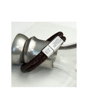 buy personalised mens dual leather woven bracelet in umber 5f15c5e1b409a