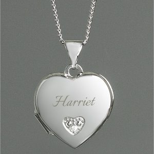 buy personalised sterling silver and cubic zirconia childrens heart locket necklace 5f1ae0aadb38b