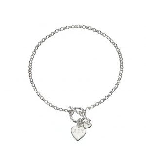 buy personalised sterling silver double heart drop t bar bracelet 5f1717847f708