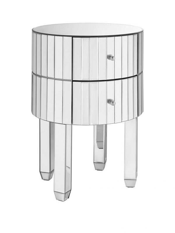 buy phoebe round 2 drawer mirrored chest 5f190a9b4e4df