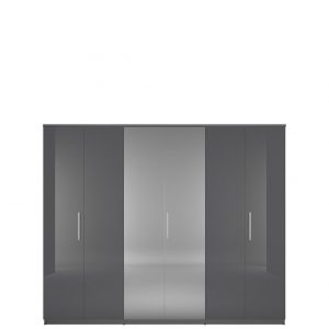 buy prague gloss 6 door mirrored wardrobe 5f1a5a233949e