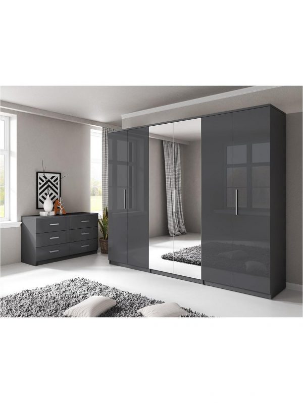 buy prague gloss 6 door mirrored wardrobe 5f1a5a24a3e3b